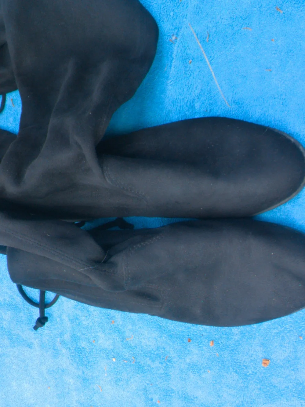 Women’s Black Over-the-Knee Flat Boots - Classic Suede Look - Size 7